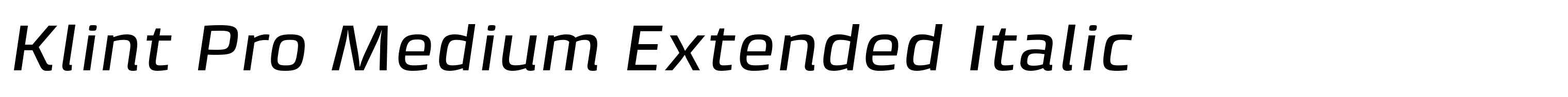 Klint Pro Medium Extended Italic
